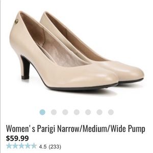 Size 7.5 lifestride soft system nude heels NWOB